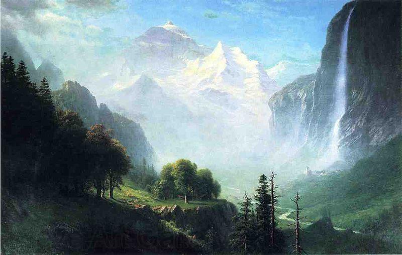Albert Bierstadt Staubbach Falls, Near Lauterbrunnen, Switzerland Spain oil painting art